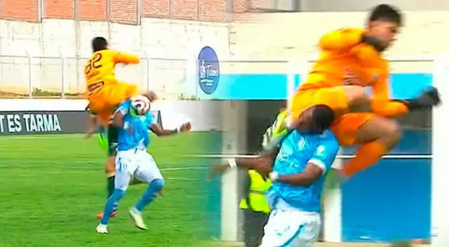 Franco Saravia y su dura entrada que le costó la tarjeta roja.