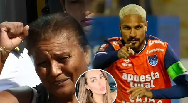 Doña Peta alentó a Paolo Guerrero en su primer partido con el club César Vallejo.
