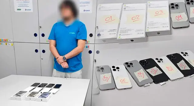 Sujeto fue intervenido en el Aeropuerto Jorge Chávez por tratar de ingresar celulares al Perú. Sujeto fue intervenido en el Aeropuerto Jorge Chávez por tratar de ingresar celulares al Perú.