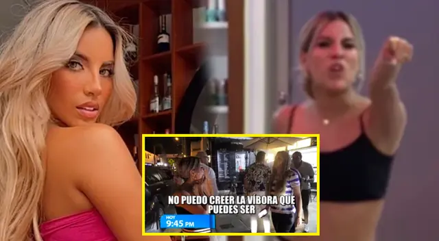 Gabriela Herrera en plena pelea con otra mujer en la vía pública.