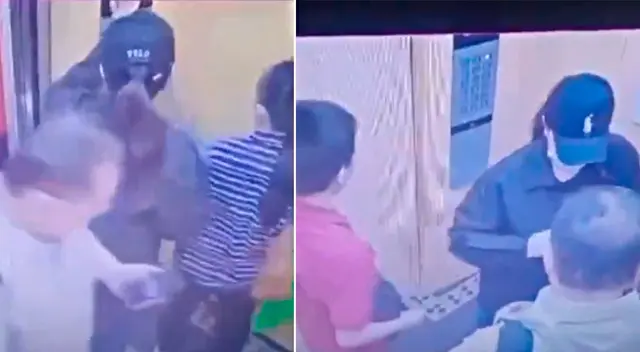 La familia se despidió en el ascensor para luego subir hasta el piso 21 y lanzarse.