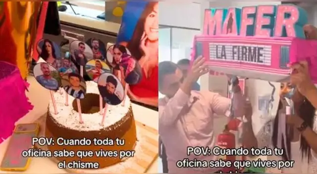 Joven es sorprendida en su trabajo con peculiar temática por su cumpleaños y es viral en TikTok.