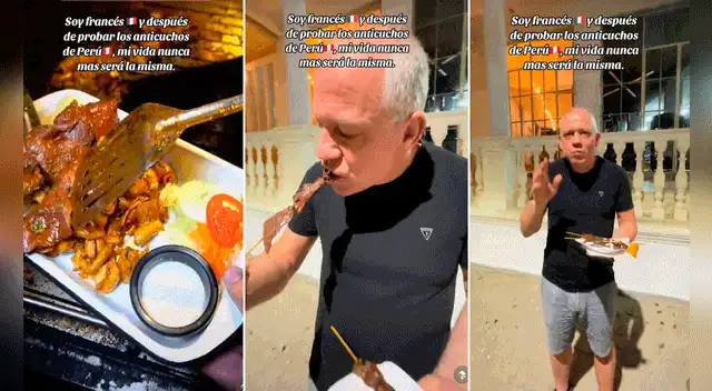 El extranjero quedó encantado con los anticuchos peruanos El extranjero quedó encantado con los anticuchos peruanos