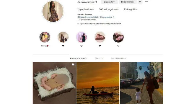 Darinka Ramírez subió su cantidad de seguidores en Instagram.  