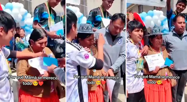 El joven deportista no quiso recibir la medalla de oro y se la dedicó a su mamá.
