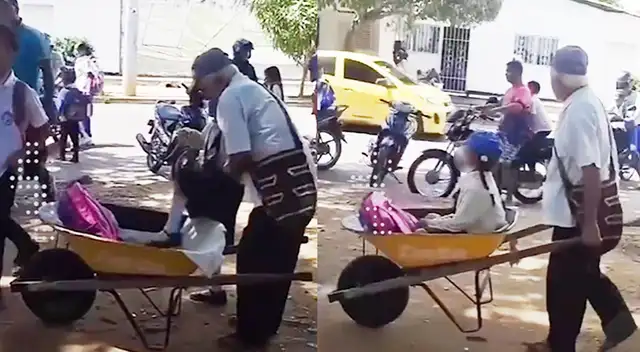 Adulto mayor y escolar se robaron la atención de usuarios en las redes sociales.