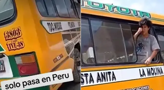 Joven captó la atención en las redes sociales al quedarse dormido en un bus.