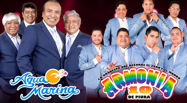 Agua Marina y Armonía 10 son agrupaciones muy populares en Perú.