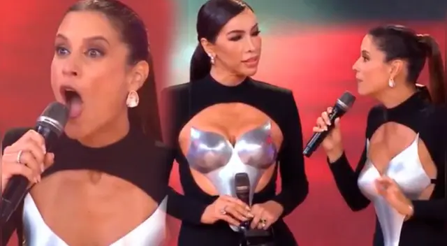 María Pía Copello y Nicole Akari frente a frente luciendo polémico vestido.