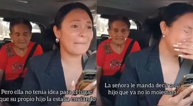 Abuelita suplica a taxista pagada por su hijo que no la lleve al asilo y es viral en TikTok.