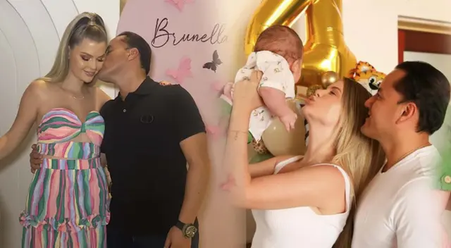 Brunella Horna emocionada por el regalo que dio Richard Acuña a su bebé.