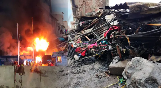 Dos heridos y 13 locales afectados deja el incendio en el mercado "La Cachina". Dos heridos y 13 locales afectados deja el incendio en el mercado "La Cachina".