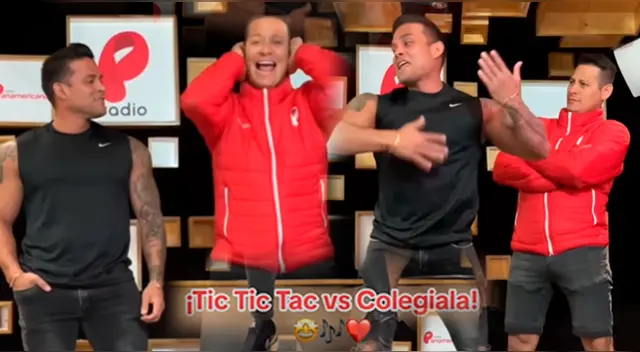 Christian Domínguez y Luigui Carbajal juntos bailando sus éxitos.