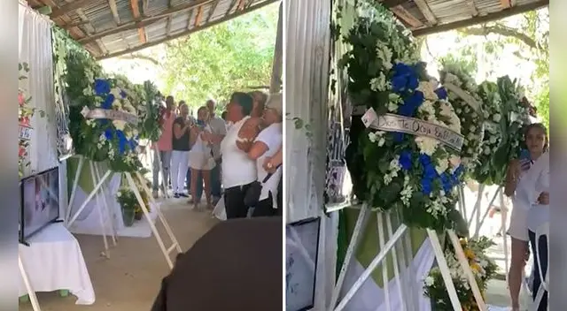Captan a corona de flores 'moverse' sola en pleno velorio