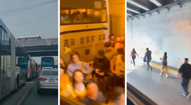 Largas colas en el Metropolitano tras reporte de usuarios de bus malogrado. Largas colas en el Metropolitano tras reporte de usuarios de bus malogrado.