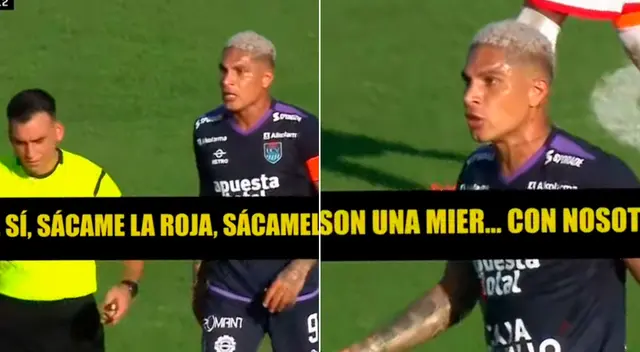 Paolo Guerrero se ofuscó contra el árbitro Augusto Menéndez. Paolo Guerrero se ofuscó contra el árbitro Augusto Menéndez.