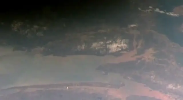 Eclipse solar: la sombra de la Luna fue visible en la Estación Espacial Internacional.