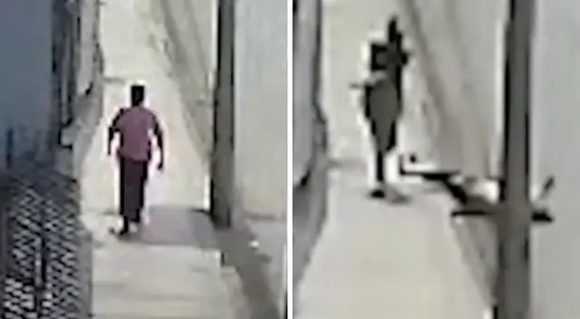 Las cámaras de seguridad registraron el hecho de agresión a la mujer de 70 años. Las cámaras de seguridad registraron el hecho de agresión a la mujer de 70 años.