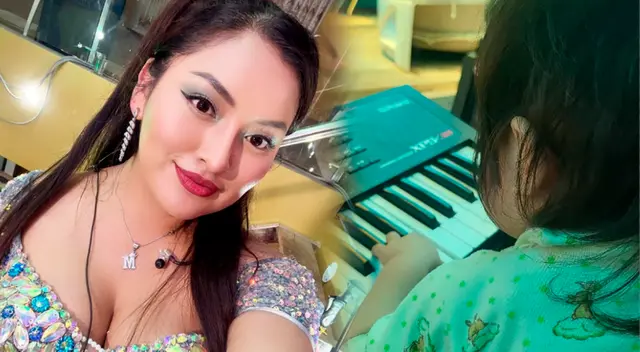 Bebé de la Muñequita Milly toca el piano y sería cercano a la música como su mamita.