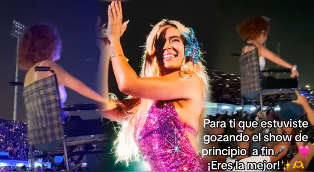 Fan de Karol G en silla de ruedas disfruta de concierto en el Estadio San Marcos.