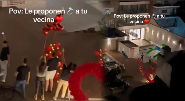 Propuesta de matrimonio se viraliza en TikTok por la reacción de los vecinos.