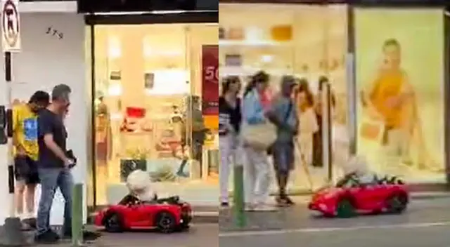 Paralizó Lima. Así se paseó este perrito en su carro rojo.