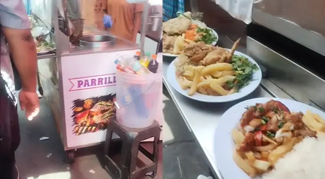 Singular escena en puesto de comida en carretilla llamó la atención. Singular escena en puesto de comida en carretilla llamó la atención.