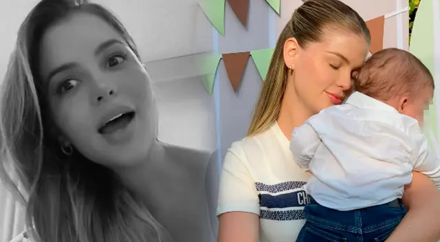 Brunella Horna se mostró emotiva ante la nueva etapa de su bebé.