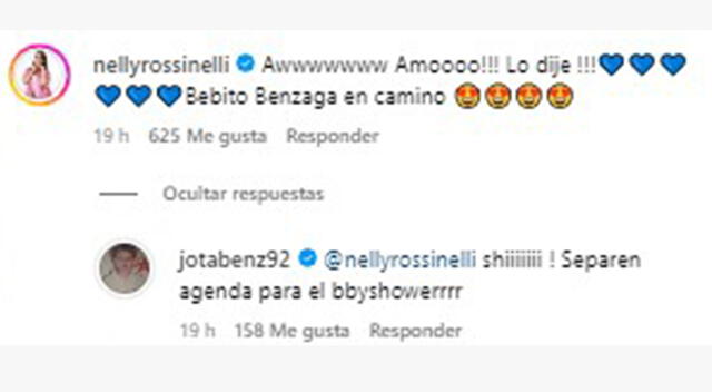 Jota Benz reveló que Nelly Rossinelli es una de las invitadas para su baby shower.  