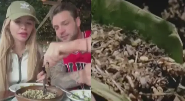 Nicola Porcella y Flavia Laos probaron alimentos exóticos en México. Nicola Porcella y Flavia Laos probaron alimentos exóticos en México.