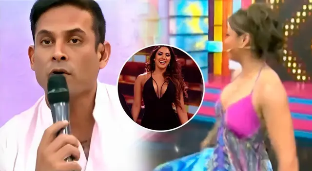 Karla Tarazona modela junto con Chabelita delante de Christian Domínguez. Karla Tarazona modela junto con Chabelita delante de Christian Domínguez.