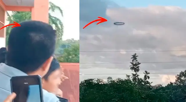 Un aro volador negro es divisado en el cielo de Iquitos. Un aro volador negro es divisado en el cielo de Iquitos.