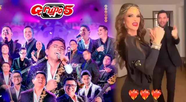 Grupo 5 hace que actriz mexicana baile su música. Grupo 5 hace que actriz mexicana baile su música.
