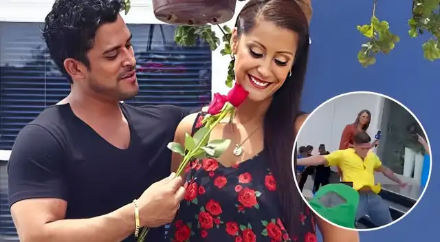 Karla Tarazona y Christian Domínguez bailan "El gusano" fuera de Panamericana Televisión. Karla Tarazona y Christian Domínguez bailan "El gusano" fuera de Panamericana Televisión.