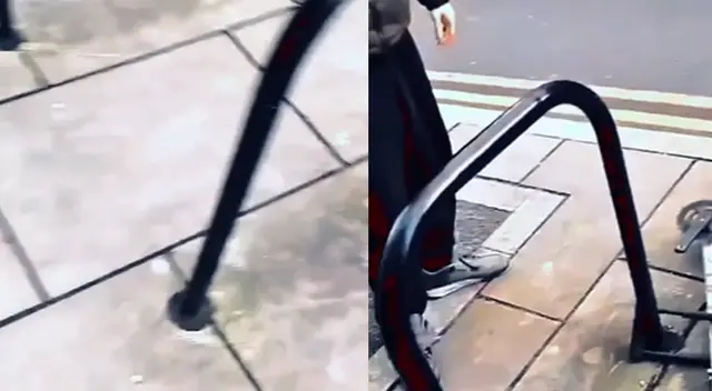 Particular escena de la bicicleta del joven es viral en las redes sociales. Particular escena de la bicicleta del joven es viral en las redes sociales.