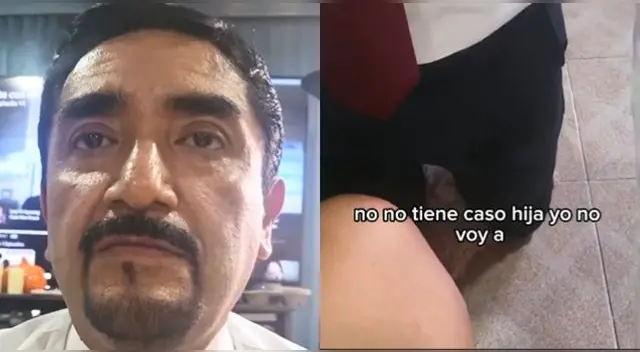 Mujer hace que su esposo infiel confiese lo que le hizo de rodillas ante una cámara.