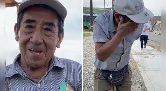 El señor Eduardo reveló entre llantos que perdió a su esposa hace 12 días y sale a vender helados para sobrevivir, ya que no los ve mucho a sus hijos.