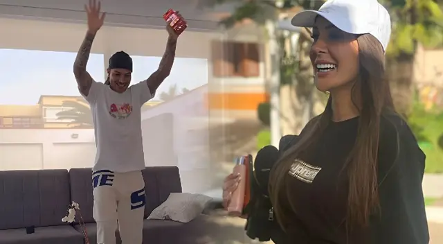 Paolo Guerrero se divierte con Ana Paula Consorte. Paolo Guerrero se divierte con Ana Paula Consorte.