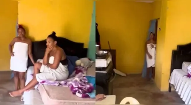 Hombre descubre a su esposa siéndole infiel con otra mujer en su casa y estalla en furia.