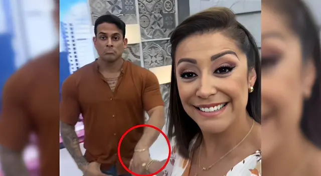 Karla Tarazona y Christian Domínguez se graban agarrados de las manos. Karla Tarazona y Christian Domínguez se graban agarrados de las manos.