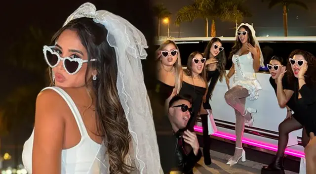 Melissa Paredes disfruta en limosina su despedida de soltera.