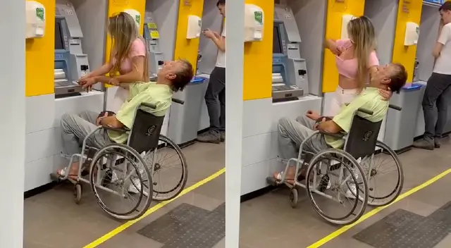 La mujer recibió duras críticas por exponer al adulto mayor. La mujer recibió duras críticas por exponer al adulto mayor.