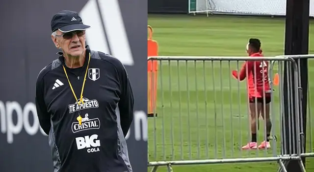 Christian Cueva entrena en Videna con el equipo de Jorge Fossati.