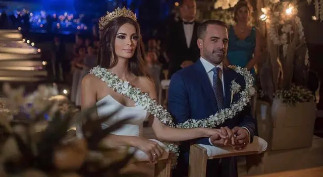 Laura Spoya en su boda con Brian Rullan en el 2017.