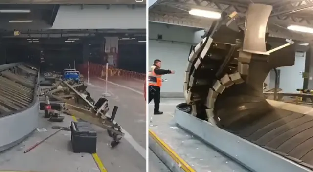 LAP descarta que el video del colapso de la faja en el Aeropuerto Jorge Chávez sea actual.