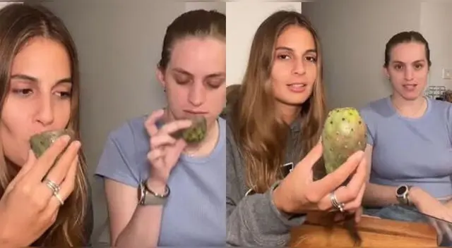 Peruanas prueban tuna por primera vez, pero la comen con espinas y son virales en TikTok.