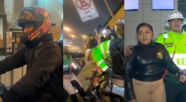 Motorizado quedó detenido tras atropellar a la agente PNP.