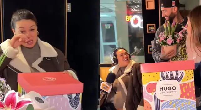 Angie Arizaga rompió en llanto tras la sorpresa de Jota Benz y Paloma Fiuza.