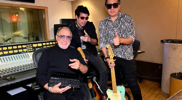Emilio Estefan junto a líder de Los Rabanes.
