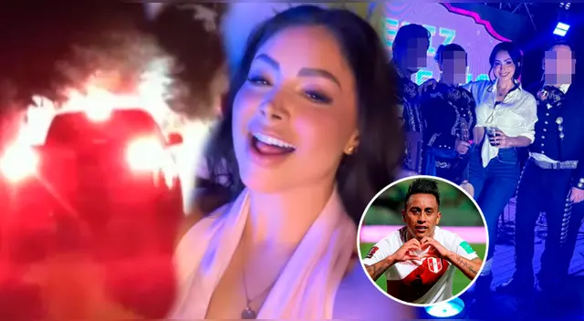 Auto de Christian Cueva llegó antes de la medianoche, hora que ingresaron los mariachis.